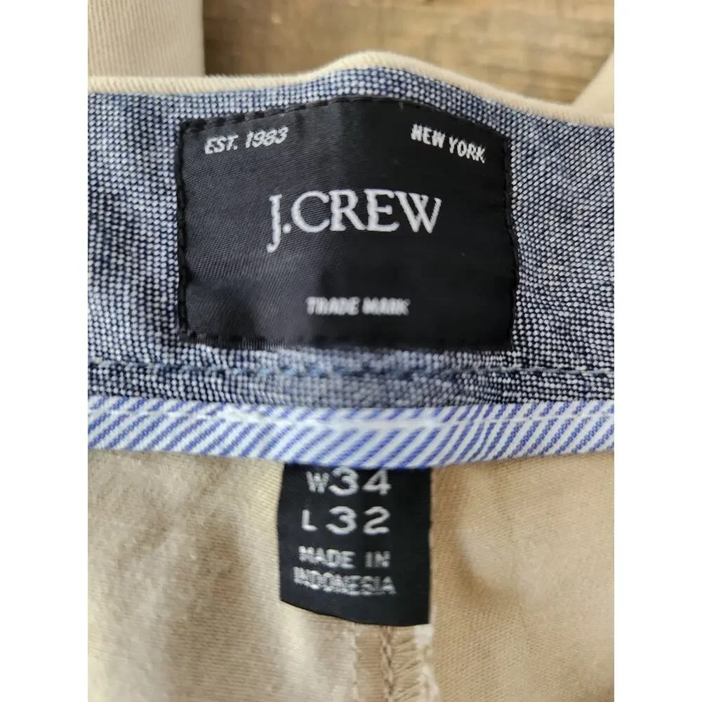 NWOT J. Crew 484 Slim-Fit Stretch Chino Pant Beige 34/32